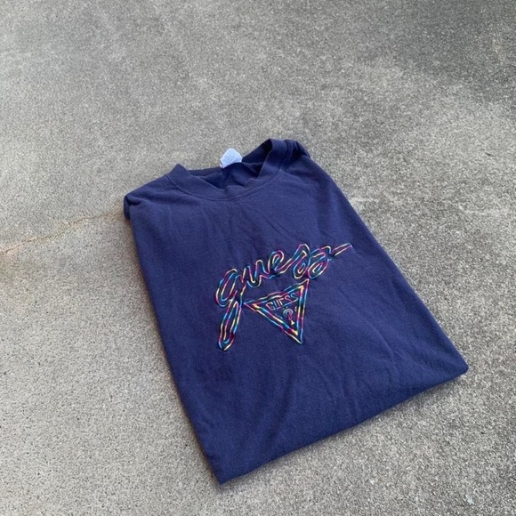 Vintage Single Stitch Guess Rainbow Spell Out